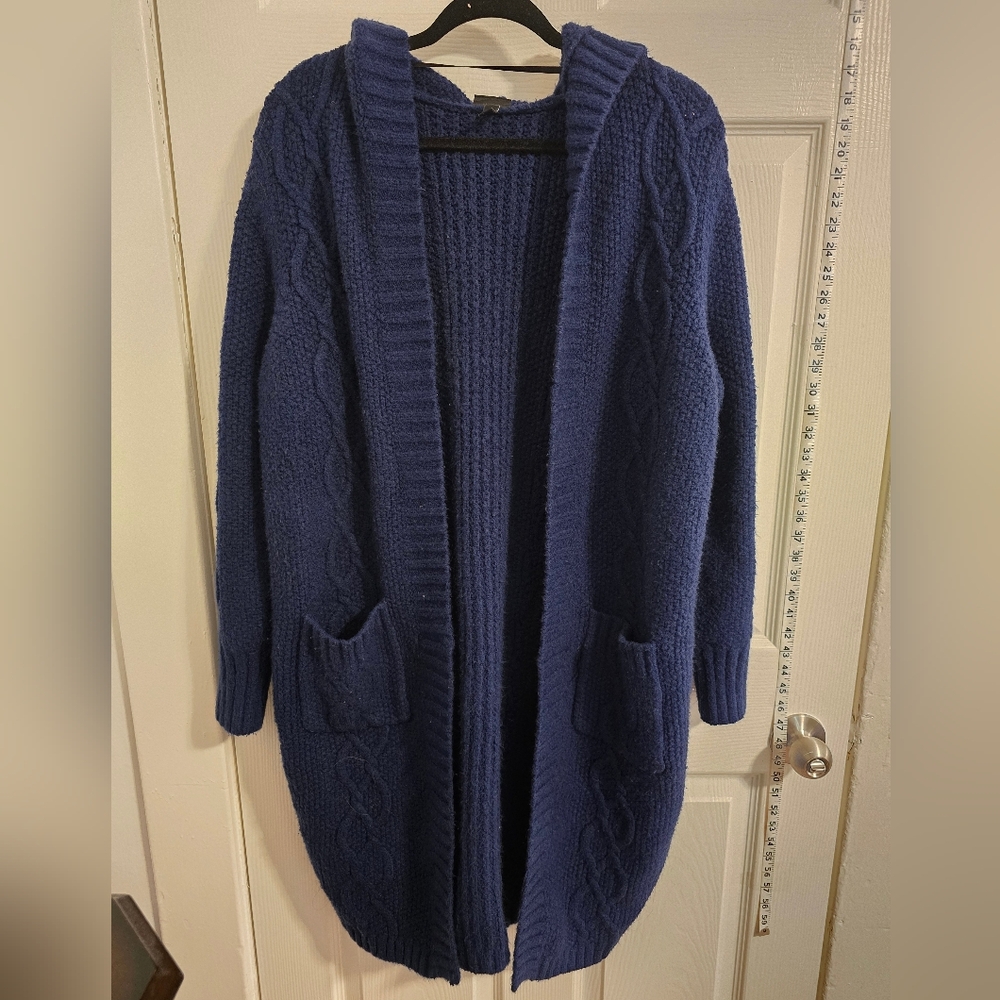Torrid Blue Ribbed Knit Cardigan Sweater
